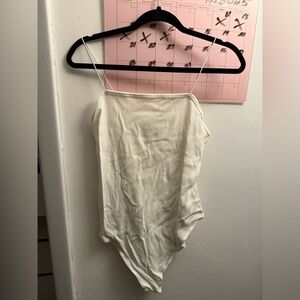 Wild Fable White Spaghetti Strap Bodysuit